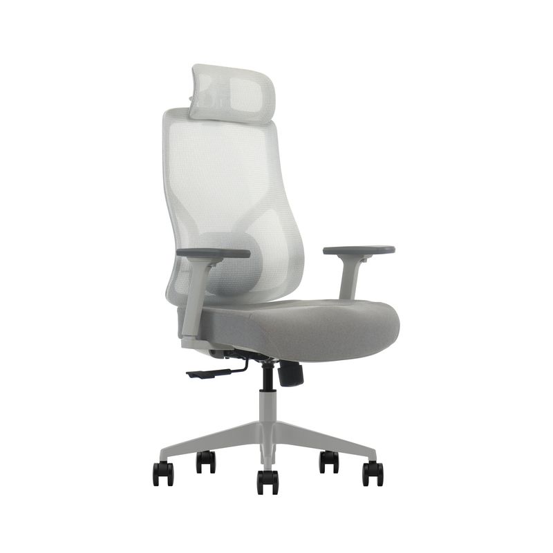 Tessera Brida, silla gris con cabecera y asiento de espuma