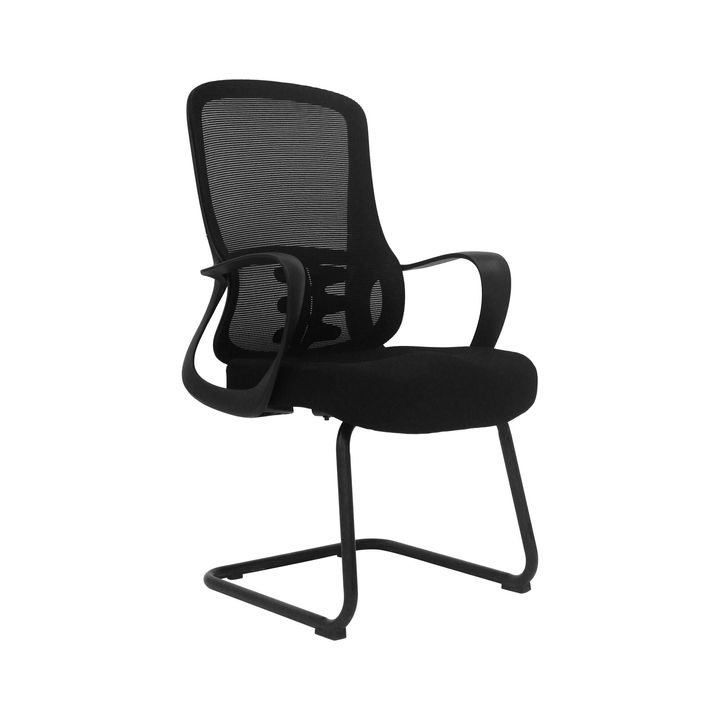 Tessera Llano, silla de visita negra con base de trineo